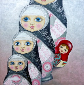 matrioshka painting, different matryoshka painting, different